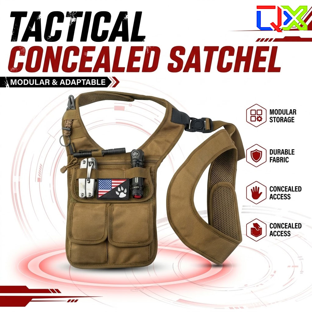 Edc Carry For Men - QXタクティカル隠しサッチェルアンダーアームショルダーバッグ、男性用屋外用隠しキャリーEDCツールポーチ