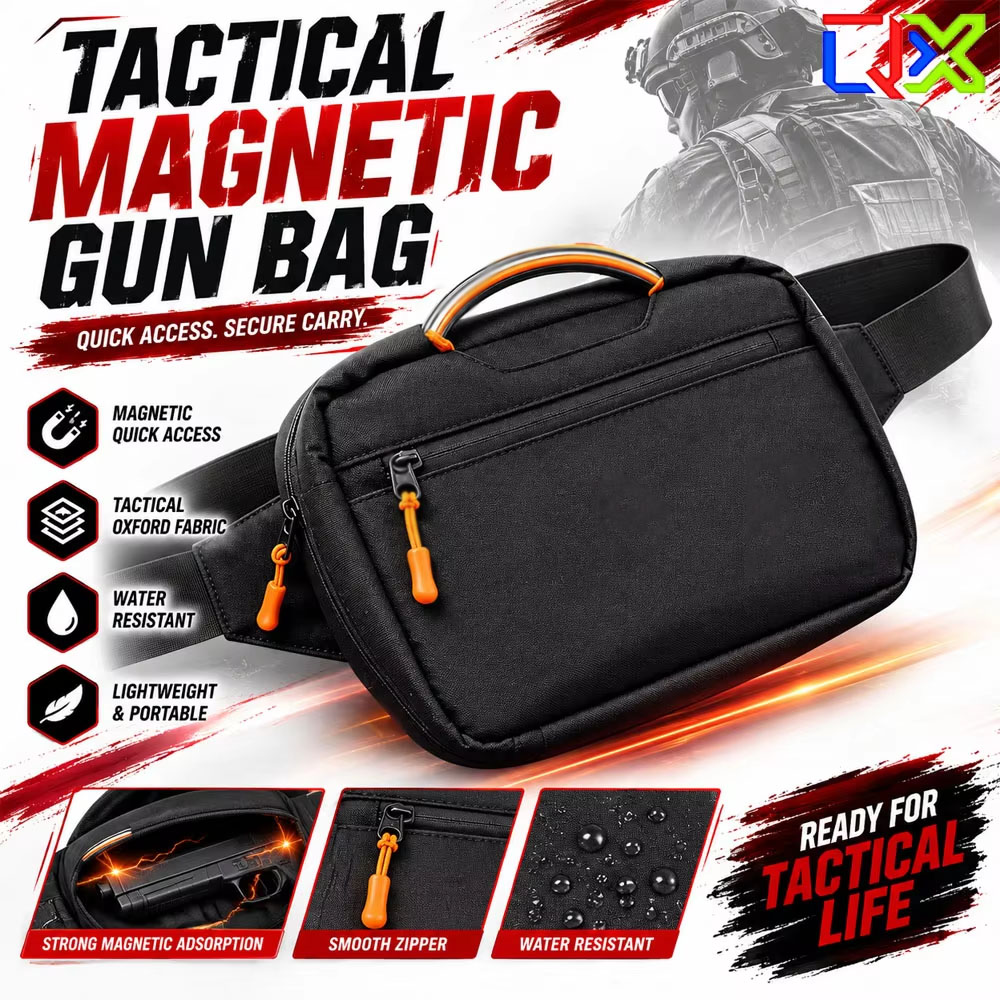 Edc Carry Bag For Men - 戦術用マグネット式ウエストパック クイックリリース オックスフォード チェストバッグ メンズ アウトドア