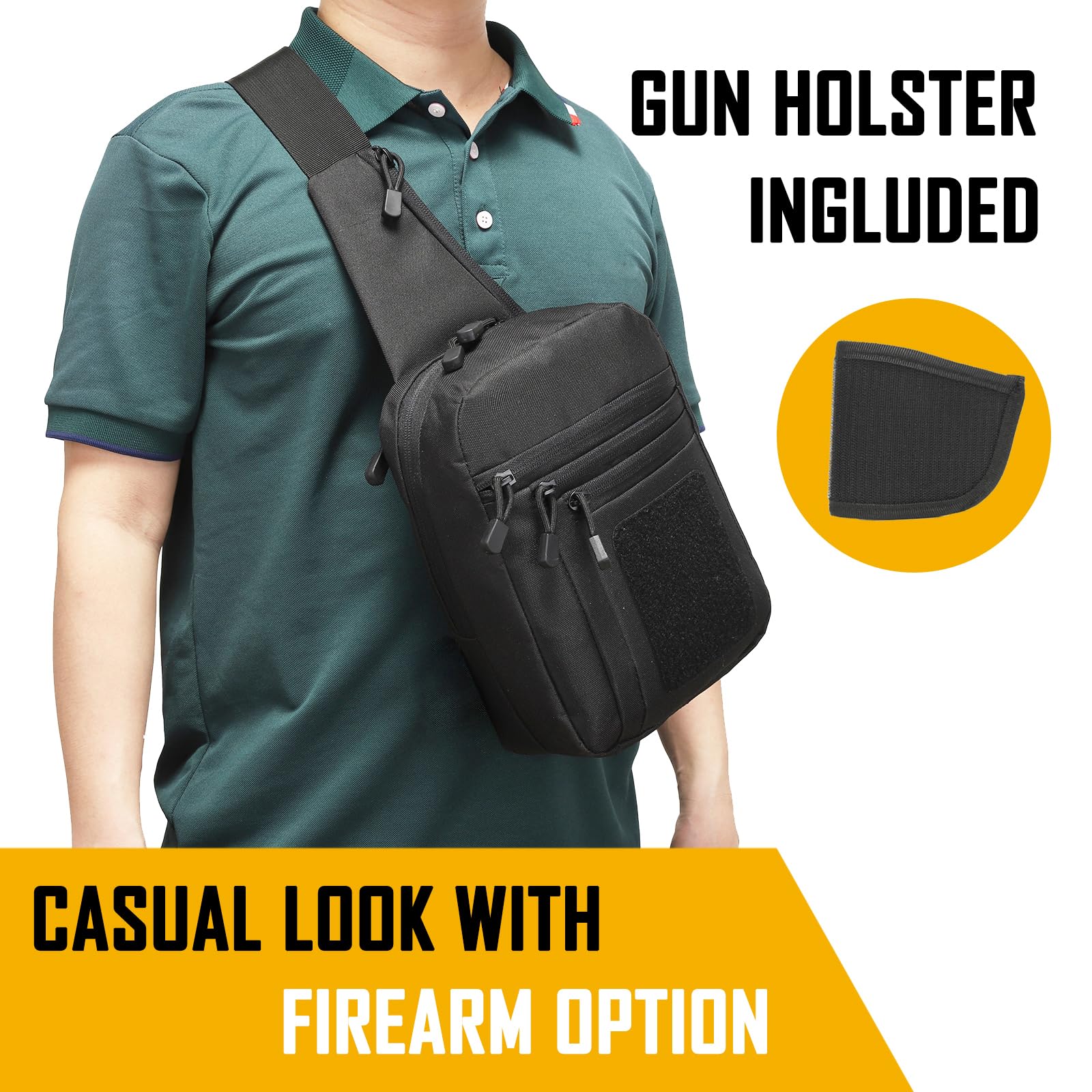 メンズ用隠し携行クロスボディバッグ、CCWスリングバッグED - Edc Carry For Men のレビューと価格