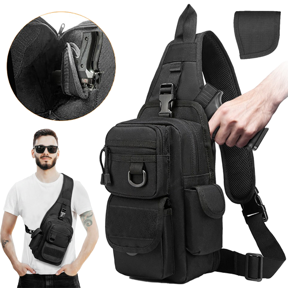 戦術ピストルバッグ隠しキャリーガンバッグクロスボディスリング - Edc Carry Pistols のレビューと価格